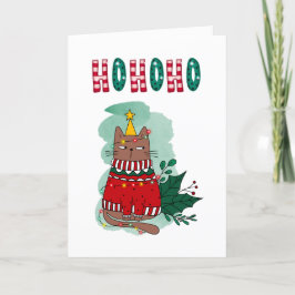 Tarjeta Festiva Gato Enfadado En Navidades Feo Dulce Gato