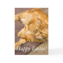 Gato feliz del jengibre de Pascua