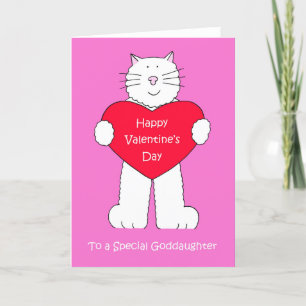Tarjeta Festiva Gato feliz Personalizado de la diosa de San Valent