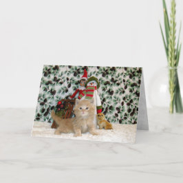 Tarjeta Festiva Gato, gatito, Navidades, rescate, foto