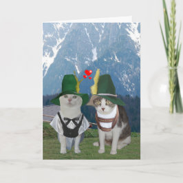 Tarjeta Festiva Gato gracioso alemán Valentín para marido