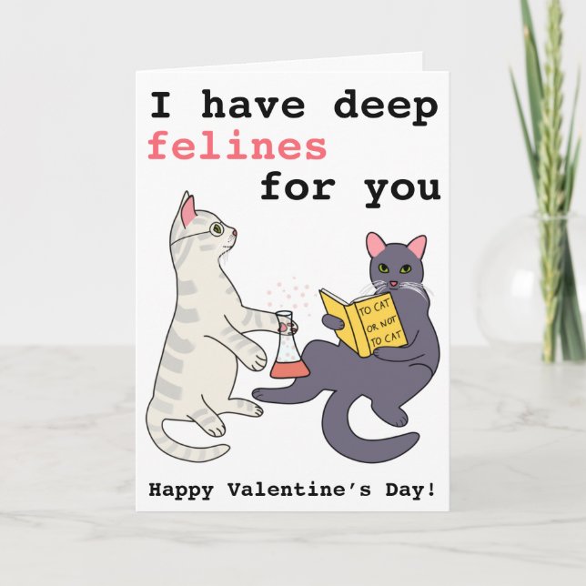 Tarjeta Festiva Gato gracioso felinos profundos personalizado San  (Anverso)