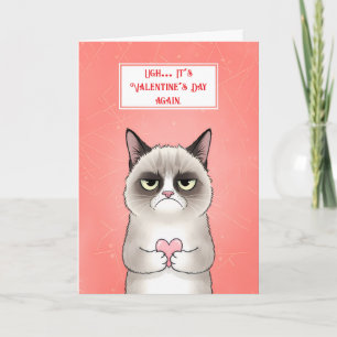 Tarjeta Festiva Gato gruñón divertido del día de San Valentín