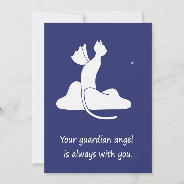 Tarjeta Festiva Gato guardián (Anverso)