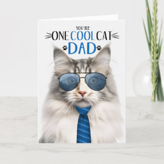 Tarjeta Festiva Gato Guay del Día Uno del Padre Forestal Noruego P