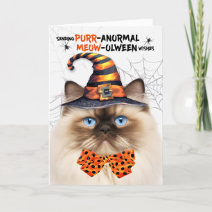 Tarjeta Festiva Gato Halloween Himalaya PURRparo anormal