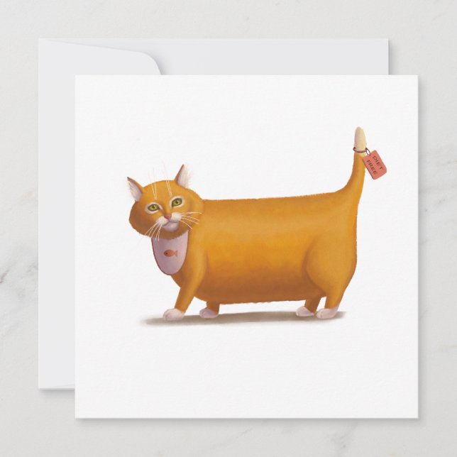 Tarjeta Festiva Gato libre de dieta (Anverso)