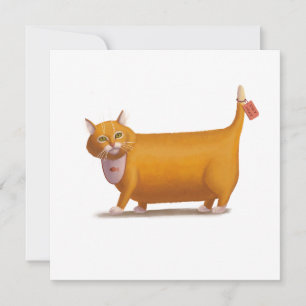 Tarjeta Festiva Gato libre de dieta