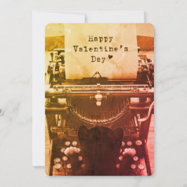 Tarjeta Festiva Gato lindo que mecanografía el el día de San