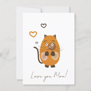Tarjeta Festiva Gato marrón lindo