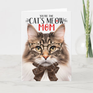 Tarjeta Festiva Gato marrón noruego para mamá en el día de la madr
