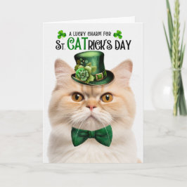 Tarjeta Festiva Gato Munchkin Sausage St CATrick's Day Lucky Charm