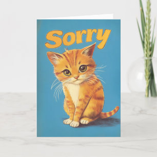 Tarjeta Festiva Gato Naranja de disculpa simple