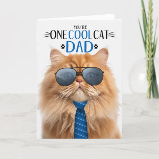Tarjeta Festiva Gato naranja Persa del Día Uno del Padre en Guay