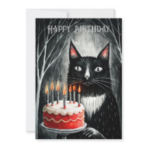 Gato Negro Con Un Pastel Gótico