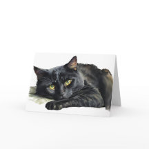 Gato negro de acuarela de Halloween