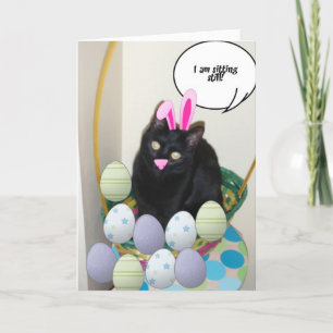 Tarjeta Festiva Gato negro de Pascua