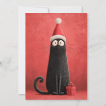 Gato negro de Santa Claus lindo para amantes de lo