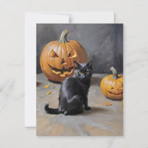 Tarjeta Festiva Gato Negro Halloween D