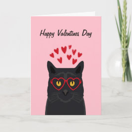 Tarjeta Festiva Gato negro San Valentín carta gatos de amor
