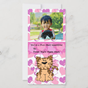 Tarjeta Festiva Gato perfecto Chica personalizado niños Valentine