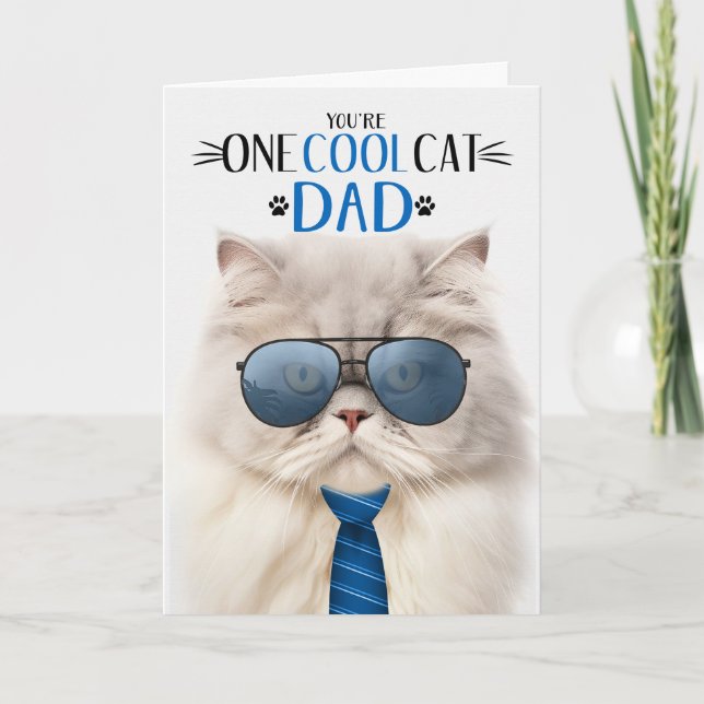 Tarjeta Festiva Gato persa crema de gato en Guay Día uno (Anverso)