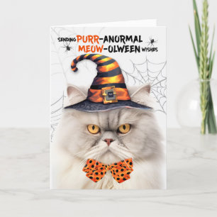 Tarjeta Festiva Gato persa cremoso PURRanormal MEOWolween