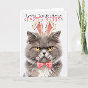 Tarjeta Festiva Gato persa de humo aguafiestas de pascua
