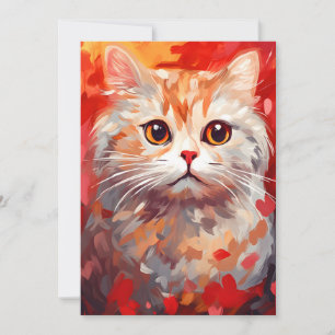 Tarjeta Festiva Gato Scottish Fold día de San Valentín