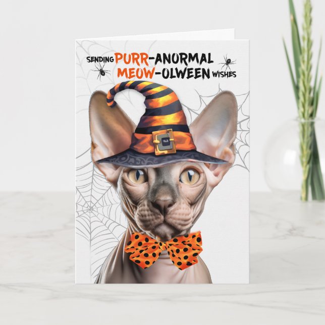 Tarjeta Festiva Gato Sfinx PURRolintería anormal (Anverso)