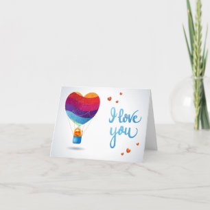 Tarjeta Festiva Gato y balón de amor