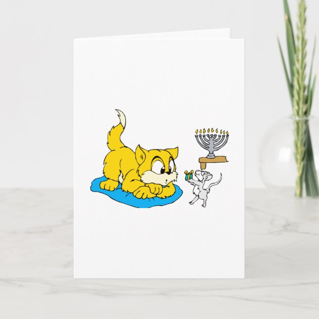 Tarjeta Festiva Gato y ratón (Anverso)