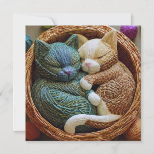 Tarjeta Festiva Gato Yarn de AI