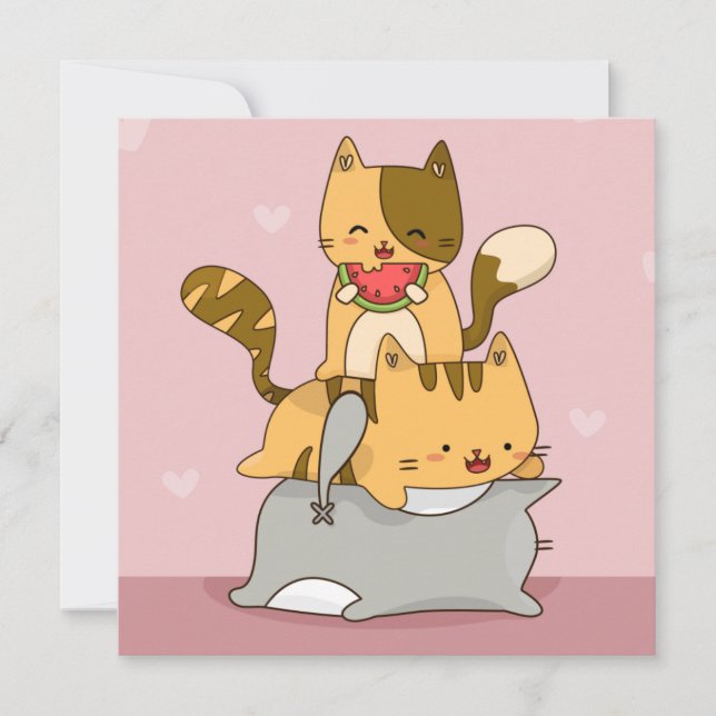 Tarjeta Festiva Gatos (Anverso)