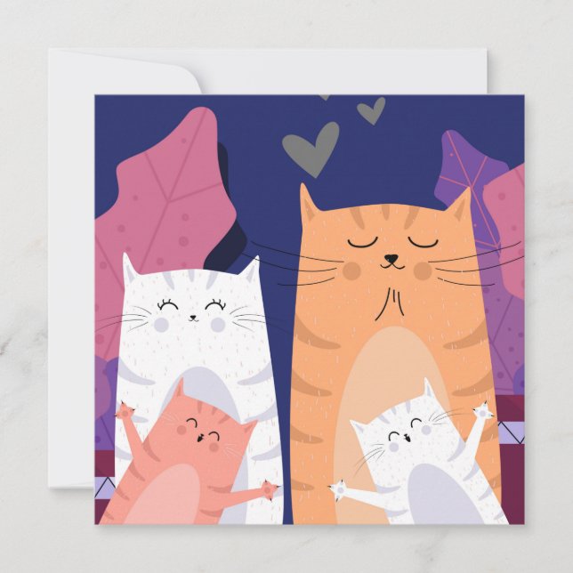 Tarjeta Festiva Gatos (Anverso)
