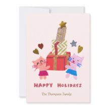 gatos adorables con cajas de regalo rosadas