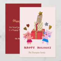 gatos adorables con cajas de regalo rosadas