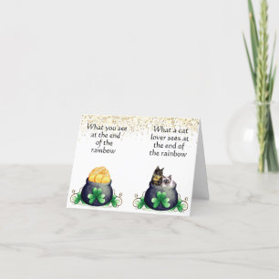 Tarjeta Festiva Gatos al final del arcoíris, Día de San Patricio