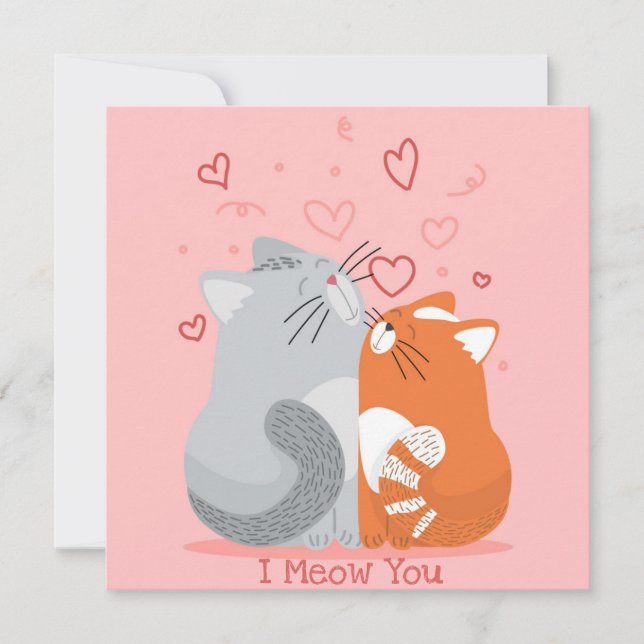 Tarjeta Festiva Gatos cortos (Anverso)