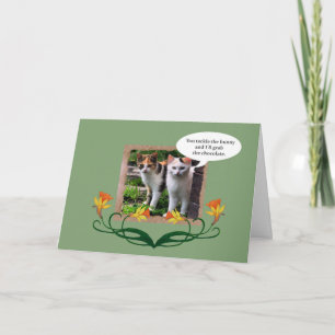 Tarjeta Festiva Gatos dañosos divertidos de Pascua