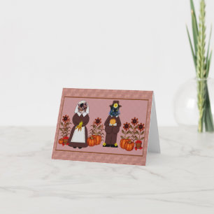 Tarjeta Festiva Gatos de Acción de Gracias