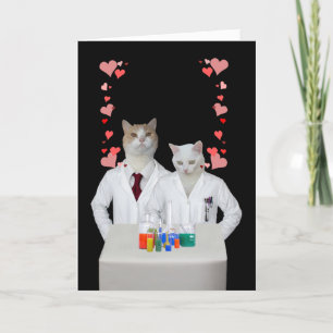 Tarjeta Festiva Gatos de química divertida en el personalizable
