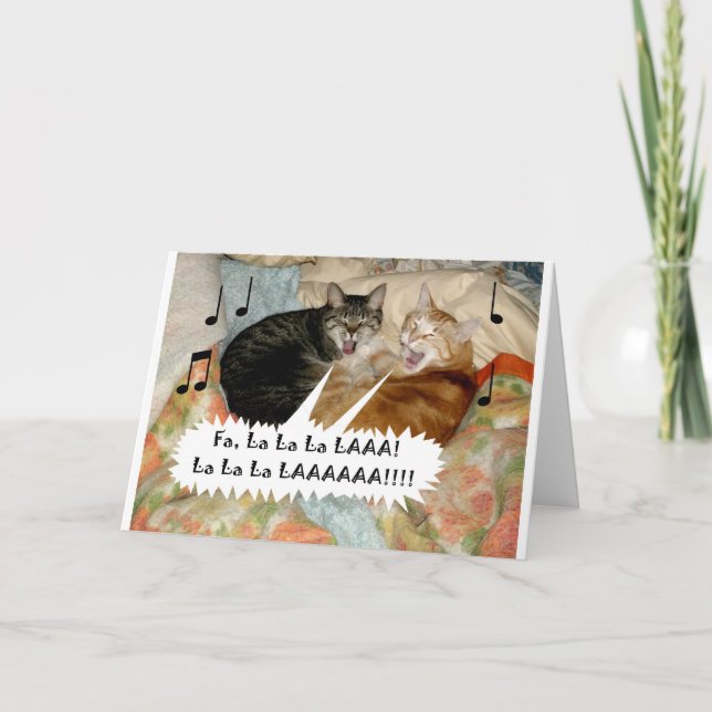Tarjeta Festiva Gatos del canto (Anverso)