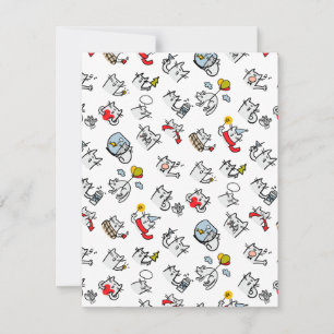 Tarjeta Festiva Gatos divertidos, leche y magia.