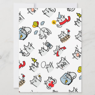 Tarjeta Festiva Gatos divertidos, leche y magia.