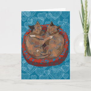 Tarjeta Festiva Gatos en amor: Henry y rubí…