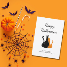 Gatos lindos de Halloween negro naranja