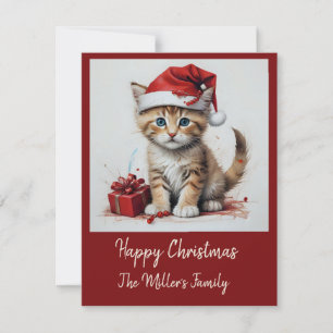Tarjeta Festiva gatos lindos disfrazados de navidades - vibracione