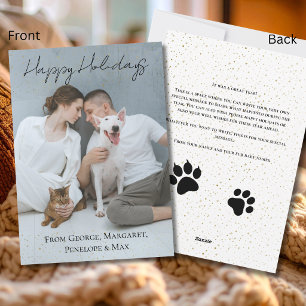 Tarjeta Festiva Gatos mamá Felices Fiestas Papá perro Foto de masc