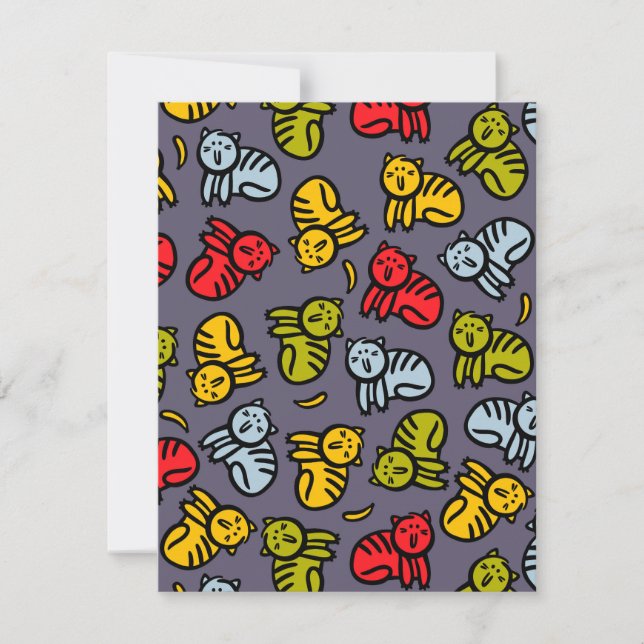 Tarjeta Festiva Gatos más bananas (Anverso)